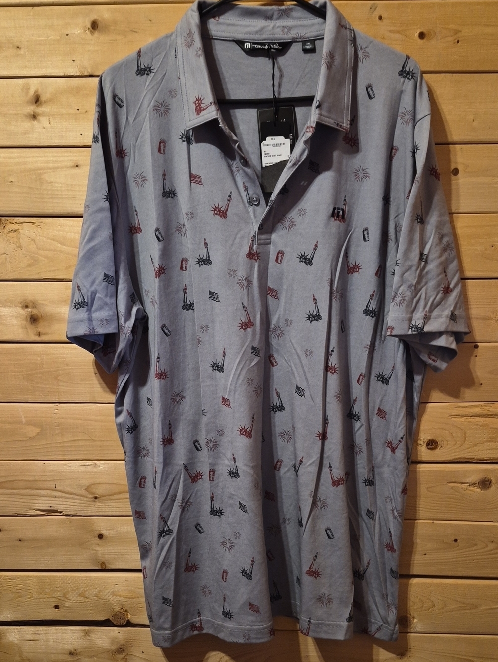 Mens Travis Mathew Polo Shirts Size 2XL Patriot 4th Of July